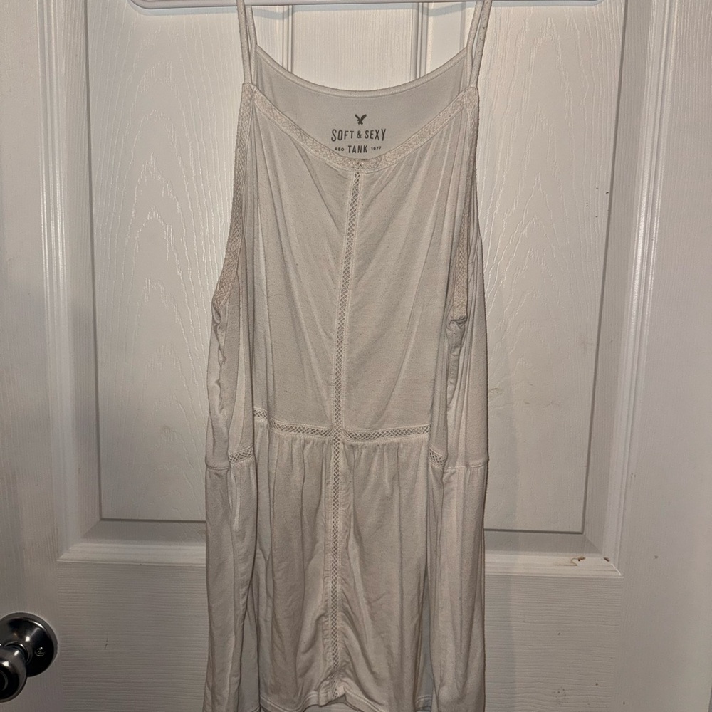 American Eagle Outfitters Cream Tank Top